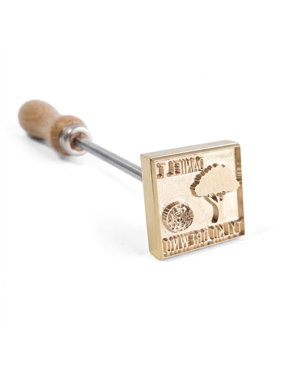 Kwadratowy stempel do wypalania na gorąco logo na burgerach, drewnie i skórze