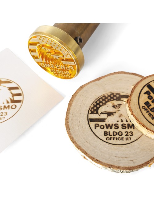 Prostokątny stempel do wypalania na gorąco logo na burgerach, drewnie i skórze